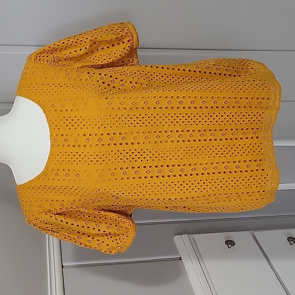NWT J. Crew Factory Eyelet Puff-Sleeve Top